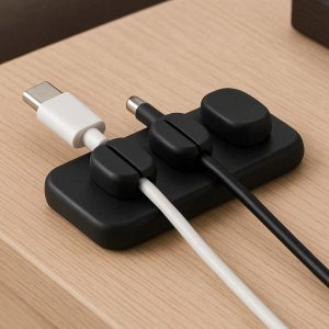 17 Magnetic Cable Organizer Silicone Desktop Cord Management Clip Holder Block For Nightstand Office Table