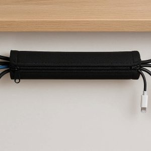 18 Cable Management Sleeve Neoprene Cord Organizer Wrap Cover Zipper Under Desk Wire Hider Protector
