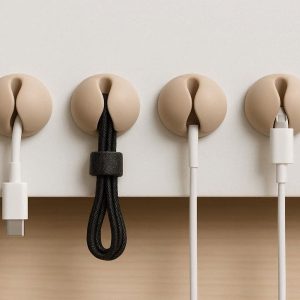 19 Silicone Cable Clips Adhesive Cord Holder Desktop Wire Management Organizers For Charger Cable Bundles